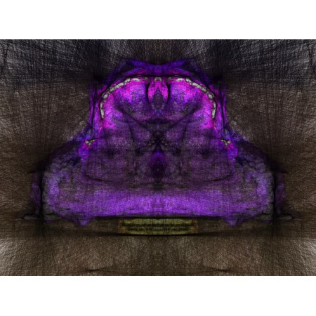 Фиолетовое свечение. Современная абстрактная картина в жанре New Media, распечатанная на холсте, подписанная и пронумерованная