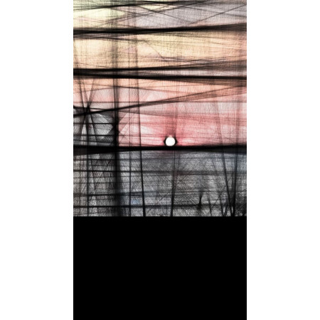 Вечерний пейзаж. Современная абстрактная картина New Media, распечатанная на холсте, подписанная и пронумерованная