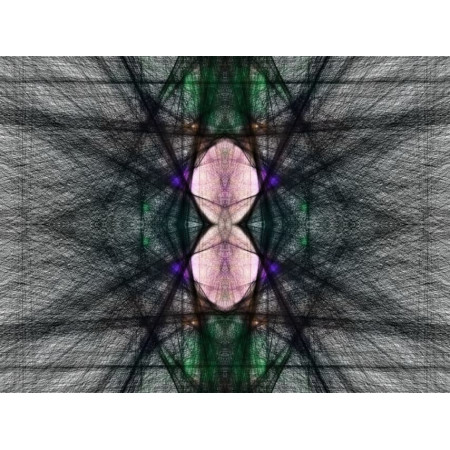  Pink symmetry. Modern abstract painting New Media in ethnic style, canvas print, signed and numbered