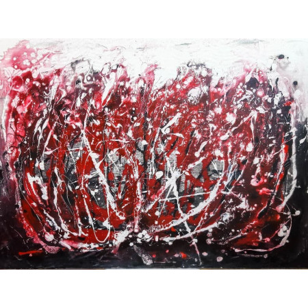 Lambrusco spirit. Modern abstract painting in Pollock style, signed on the back      stores that sell art